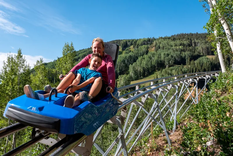A rider on the Ruidoso Winter Park coaster